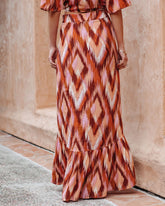 Bowan Printed Button Down Maxi Skirt